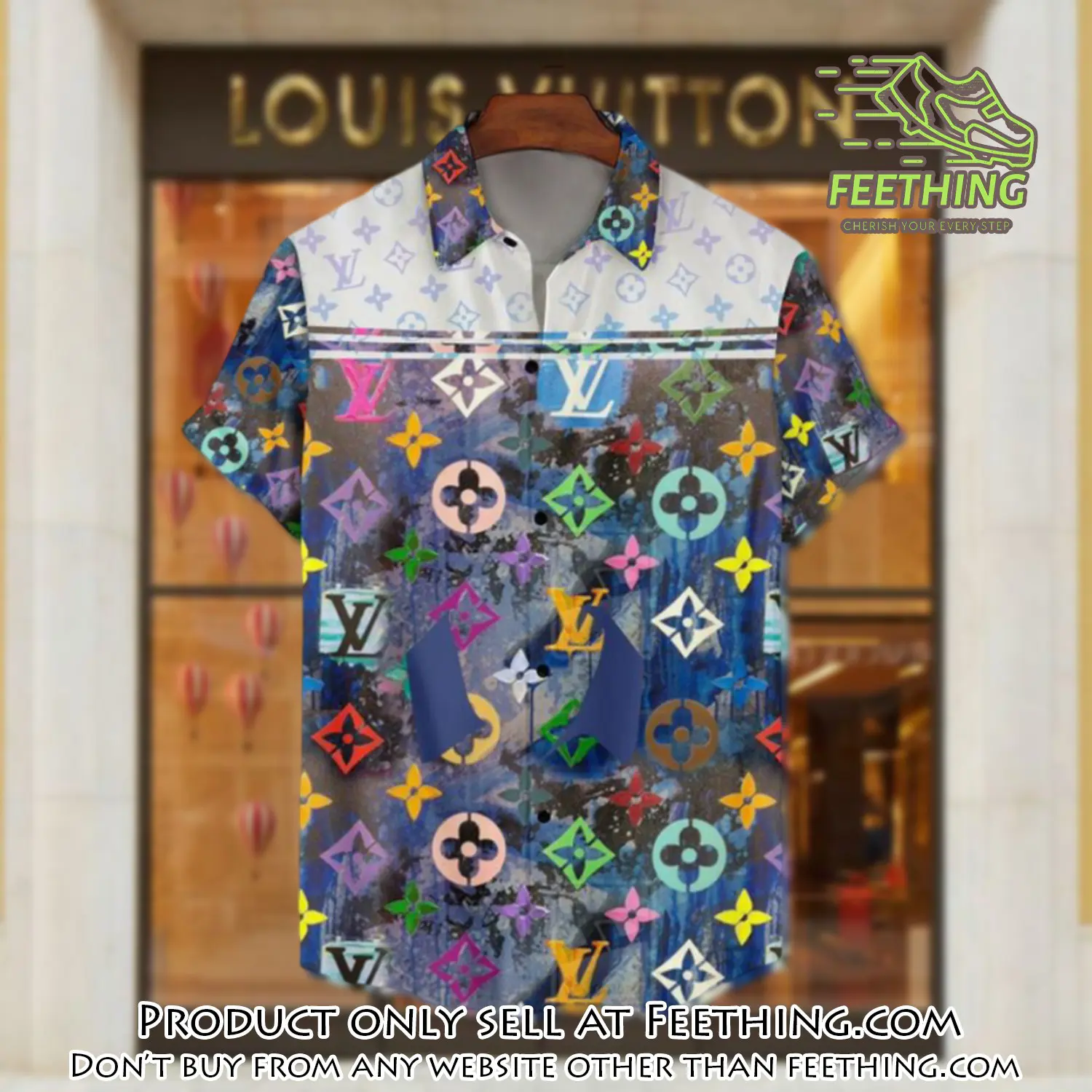 Lv louis vuitton luxury hawaiian shirt & short set lhs1198 ft3827405